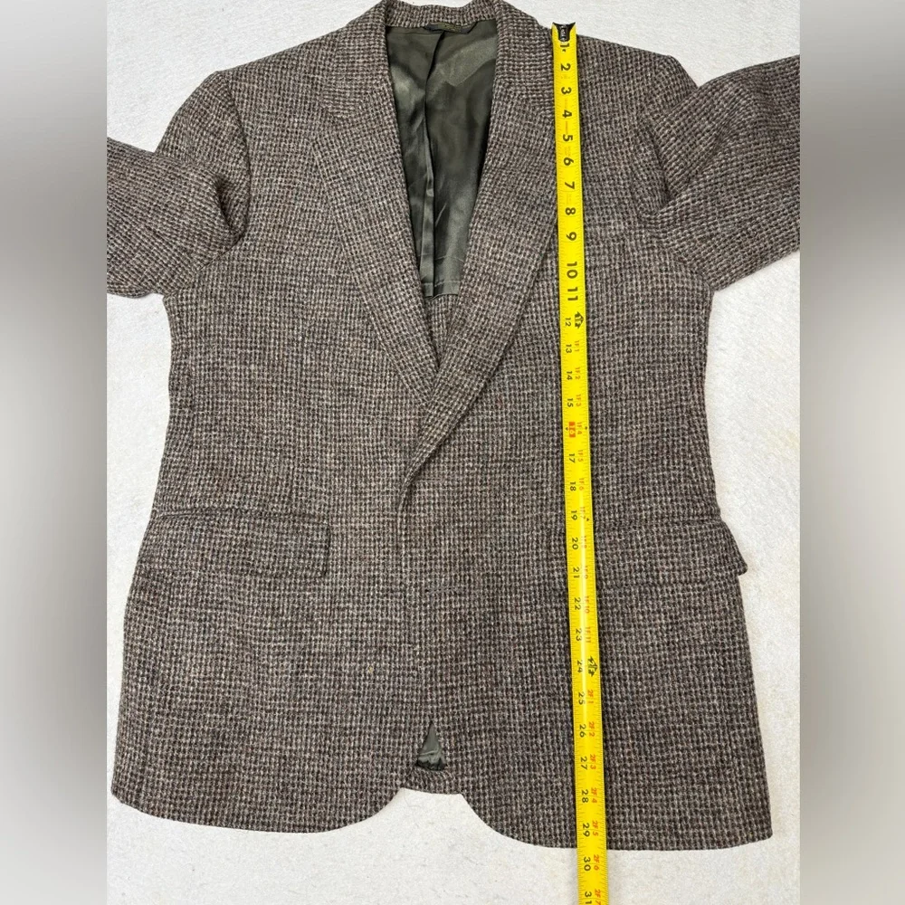 Vintage Harris Tweed Men’s 40R Brown‎ Scottish Wool Blazer Sport Coat USA - Picture 3 of 8